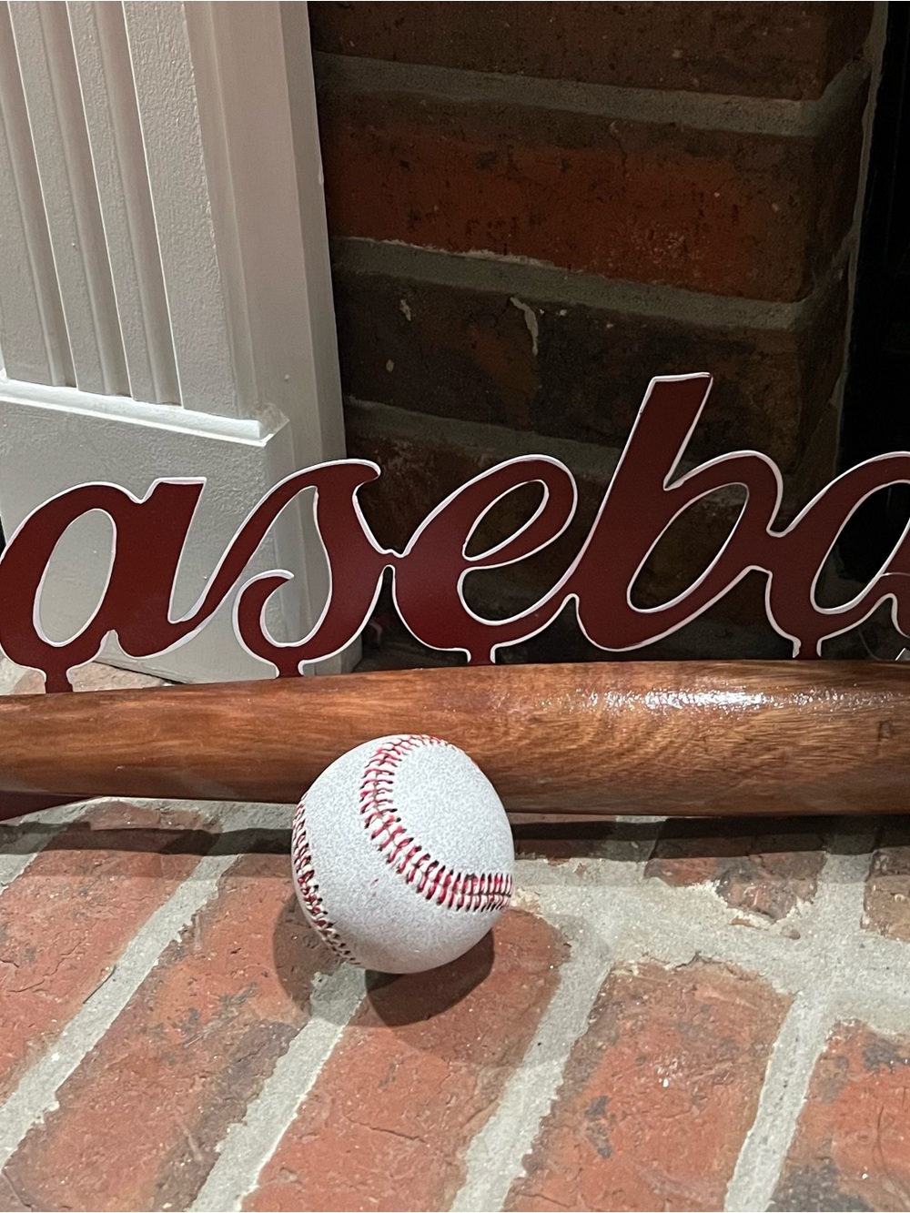 Red and White Baseball Decorative Accent